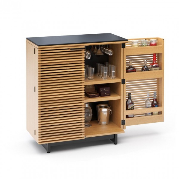 BDI Corridor 5620 White Oak Home Bar Cabinet