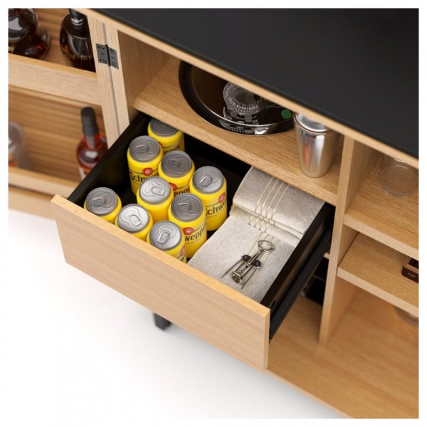 BDI Corridor 5620 White Oak Home Bar Cabinet