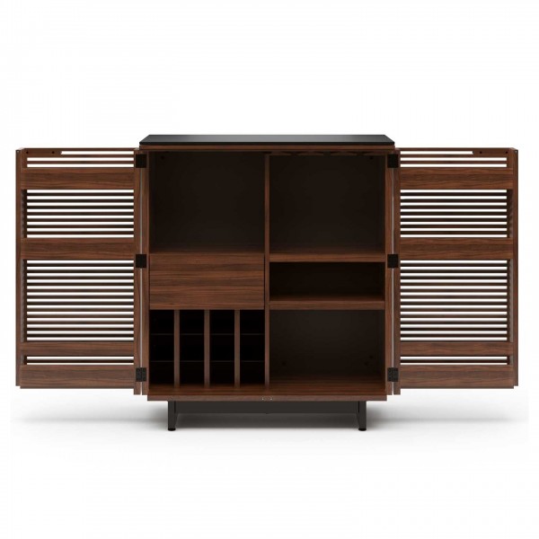 BDI Corridor 5620 Chocolate Stained Walnut Home Bar Cabinet
