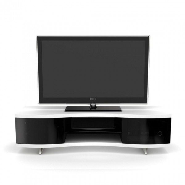 BDI Ola 8137 Satin White Curved TV Cabinet