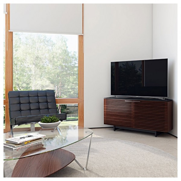BDI Corridor 8175 Chocolate Stained Walnut Corner TV Cabinet