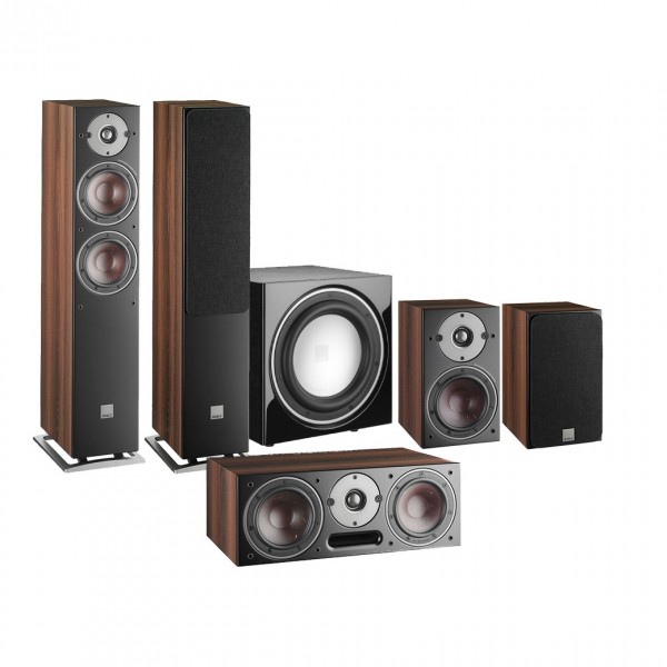 DALI OBERON 5 Dark Walnut 5.1 Speaker Package w/ E-9F Subwoofer