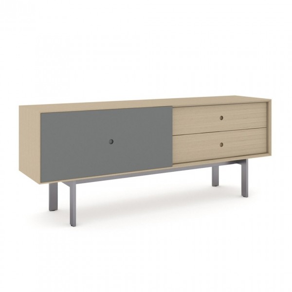 BDI Margo 5229 Drift Oak / Fog Grey Media Cabinet