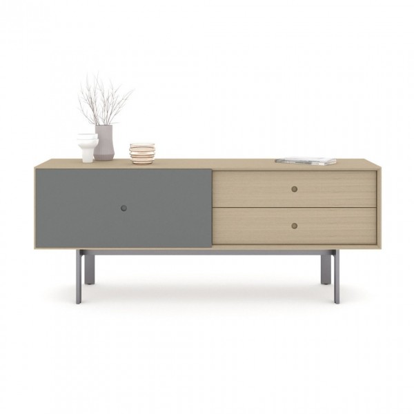 BDI Margo 5229 Drift Oak / Fog Grey Media Cabinet