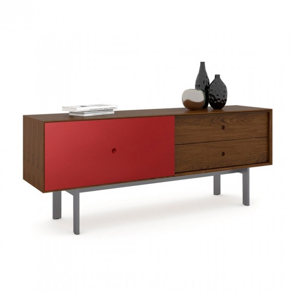 BDI Margo 5229 Toasted Walnut / Cayenne Media Cabinet