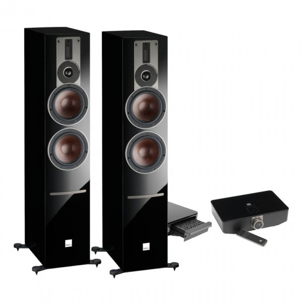 DALI Rubicon 6 C Black Active Floorstanding Speakers (Pair) w/ Sound Hub / BluOS Module