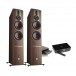 DALI Rubicon 6 C Walnut Active Floorstanding Speakers (Pair) w/ Sound Hub / BluOS Module
