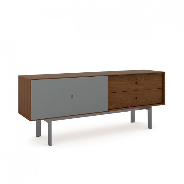 BDI Margo 5229 Toasted Walnut / Fog Grey Media Cabinet