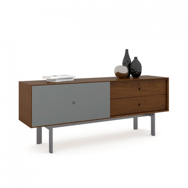 BDI Margo 5229 Toasted Walnut / Fog Grey Media Cabinet