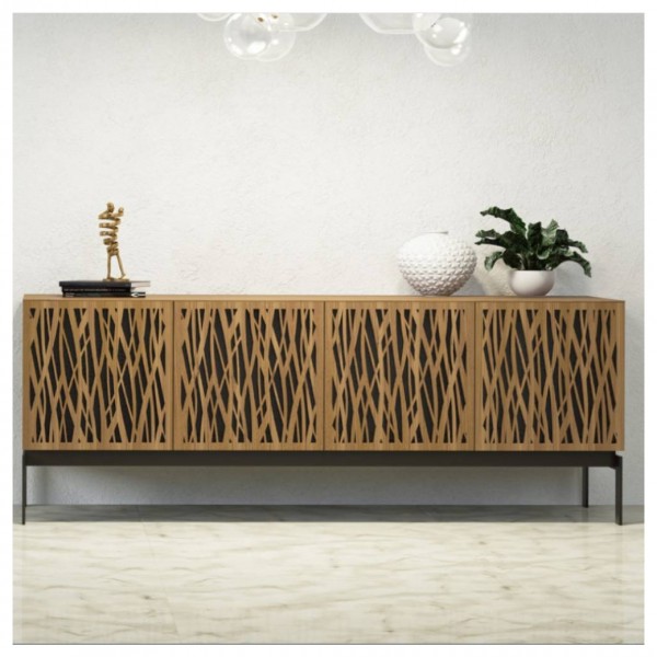 BDI Elements 8779-CO Wheat / Walnut Storage Console