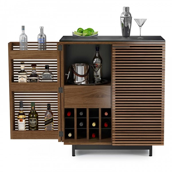 BDI Corridor 5620 Natural Walnut Home Bar Cabinet