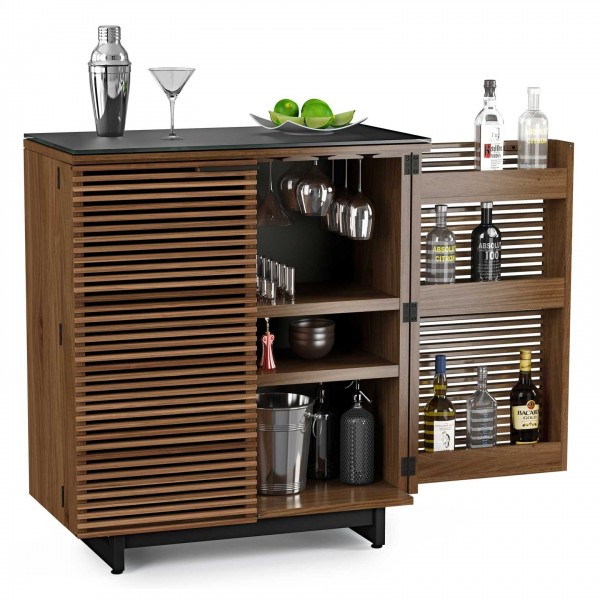 BDI Corridor 5620 Natural Walnut Home Bar Cabinet