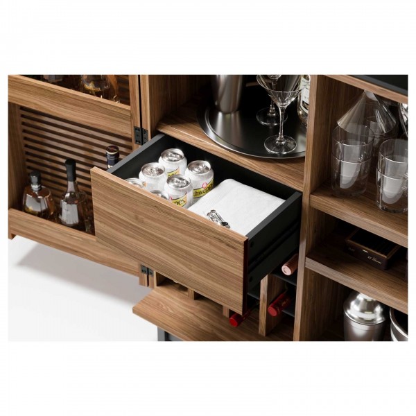 BDI Corridor 5620 Natural Walnut Home Bar Cabinet