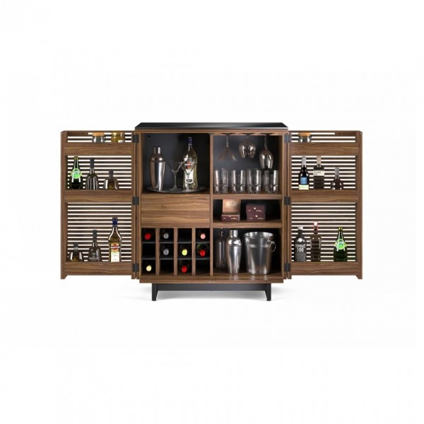 BDI Corridor 5620 Natural Walnut Home Bar Cabinet