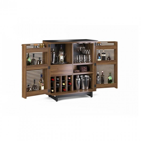 BDI Corridor 5620 Natural Walnut Home Bar Cabinet