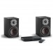 DALI OBERON 1C Active Speakers (Pair) w/ Sound Hub Compact, Black Ash