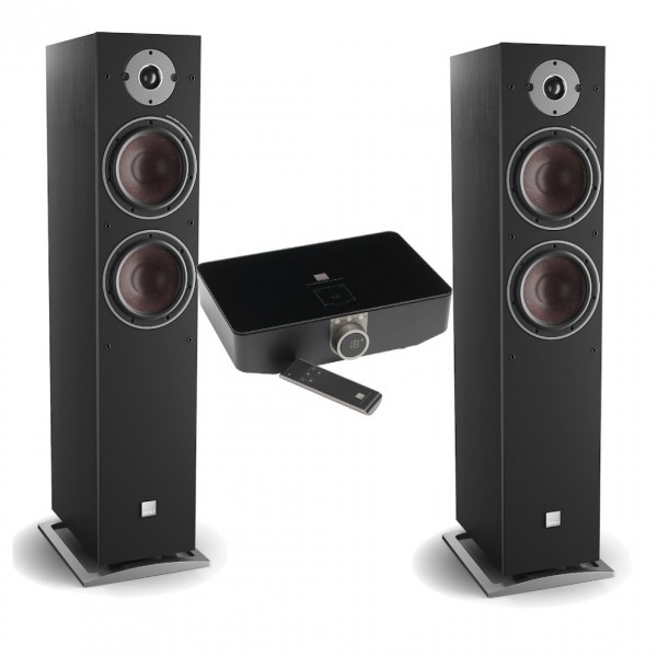 DALI OBERON 7C Active Black Ash Floorstanding Speakers (Pair) w/ Sound Hub / BluOS Module