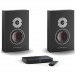 DALI OBERON On-Wall-C Active Black Ash Speakers (Pair) w/ Sound Hub Compact