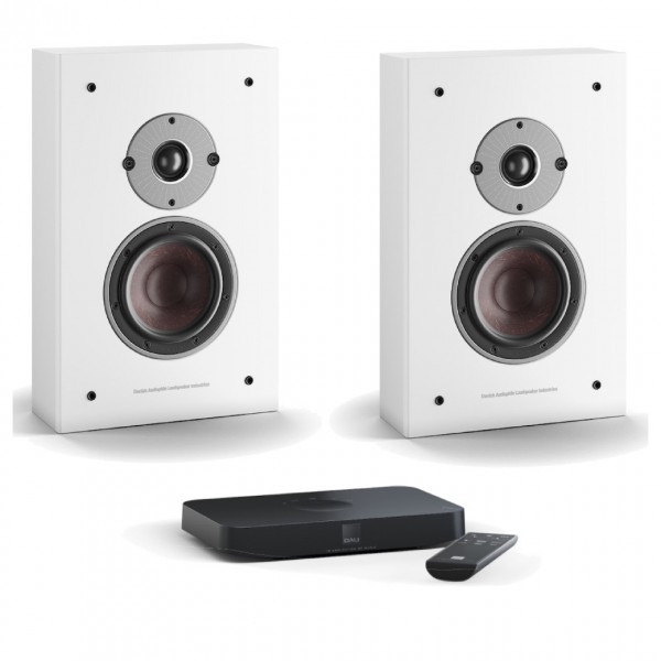 DALI OBERON On-Wall-C Active White Speakers (Pair) w/ Sound Hub Compact