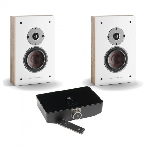 DALI OBERON On Wall C Active Light Oak Speakers (Pair) w/ Sound Hub w/ BluOS Module
