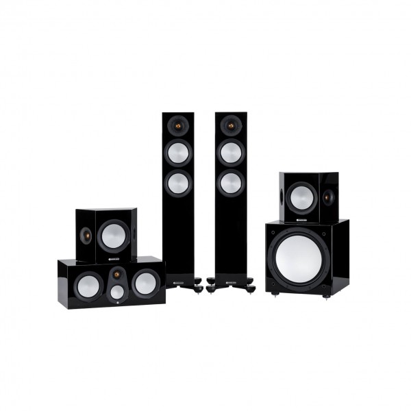 Monitor Audio Silver 200 7G AV12 Gloss Black Cinema 5.1 Package