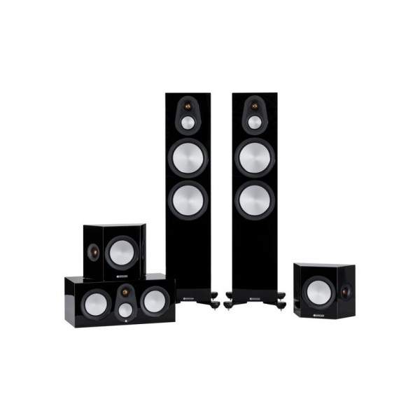 Monitor Audio Silver 500 7G AV12 Gloss Black Cinema 5.1 Package