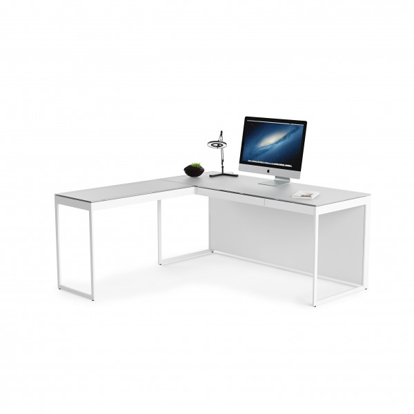 Centro 6402 Return Satin White on Oak / Grey Glass