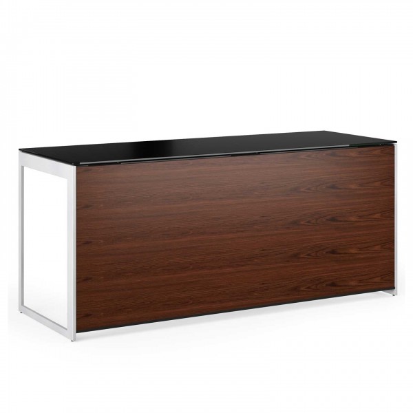 Sequel 20 6101 Desk Chocolate Stained Walnut w/ Satin Nickel Legs