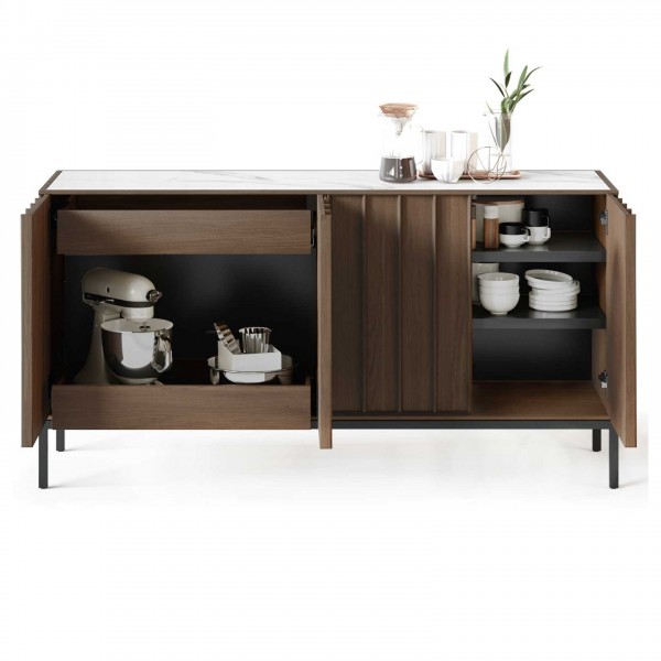 Cosmo 5729 Storage Console Toasted Walnut