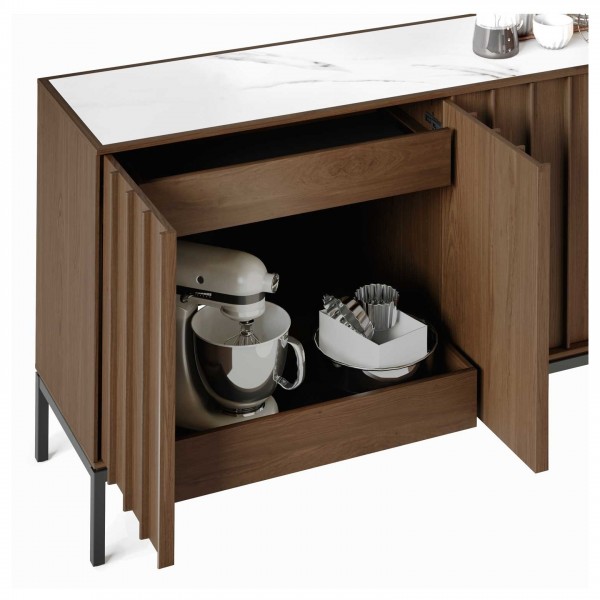 Cosmo 5729 Storage Console Toasted Walnut