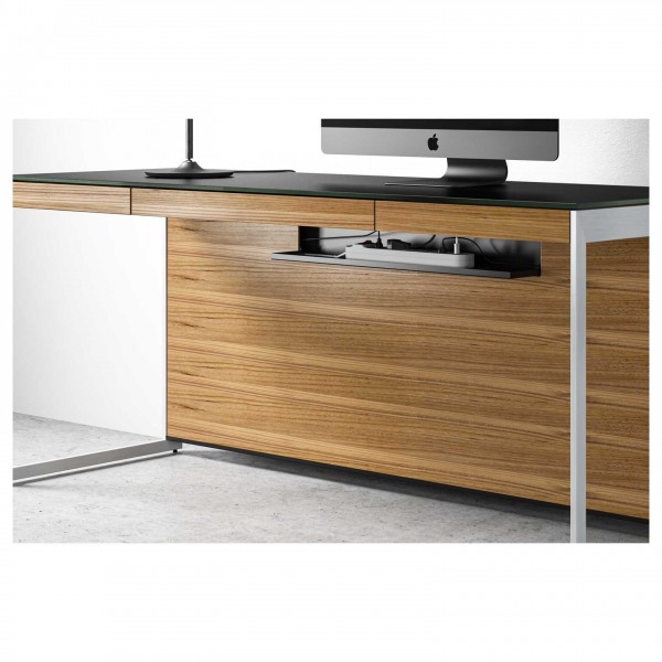Sequel 20 6101 Desk Natural Walnut w/ Satin Nickel Legs