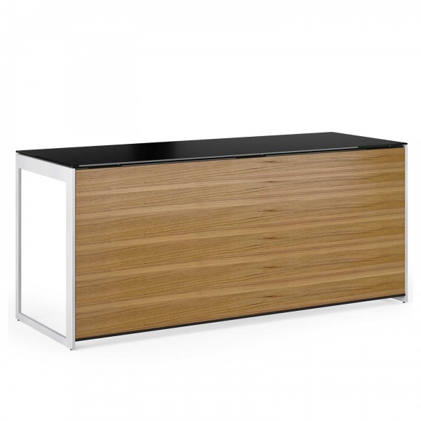 Sequel 20 6101 Desk Natural Walnut w/ Satin Nickel Legs