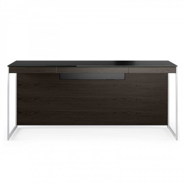 Sequel 20 6101 Desk Charcoal Stained Ash w/ Satin Nickel Legs