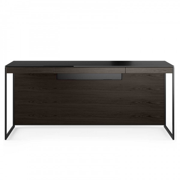 Sequel 20 6101 Desk Charcoal Stained Ash w/ Black Steel Legs