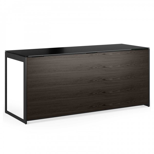 Sequel 20 6101 Desk Charcoal Stained Ash w/ Black Steel Legs