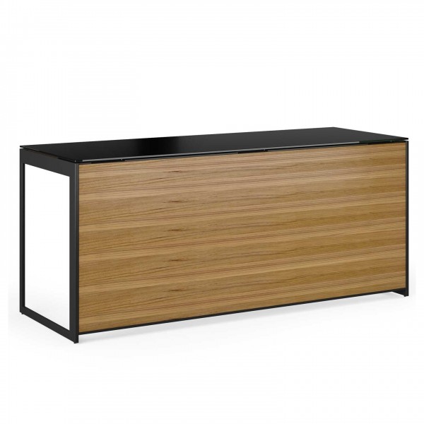 Sequel 20 6101 Desk Natural Walnut w/ Black Steel Legs