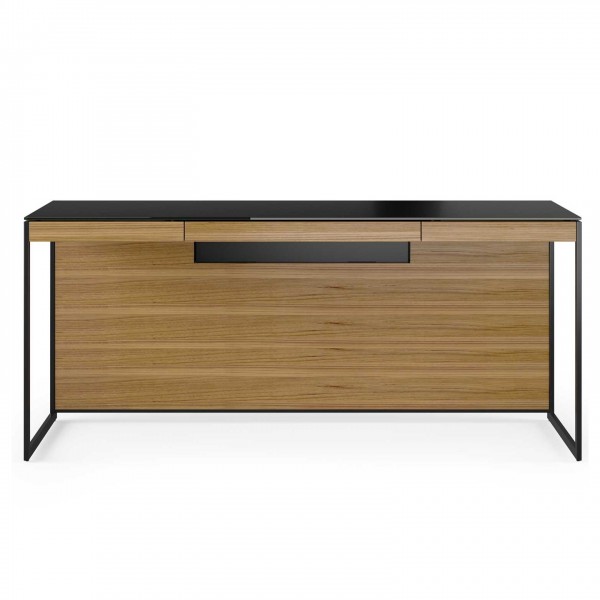 Sequel 20 6101 Desk Natural Walnut w/ Black Steel Legs