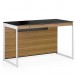 BDI Sequel 20 6103 Compact Desk w/ Satin Nickel Legs, Natural Walnut