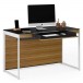 Sequel 20 6103 Compact Desk Natural Walnut w/ Satin Nickel Legs
