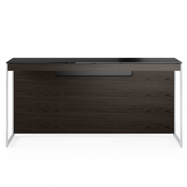 Sequel 20 6102 Console / Laptop Desk Charcoal Stained Ash w/ Satin Nickel Legs