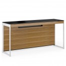 BDI Sequel 20 6102 Console Desk, Natural Walnut with Satin Nickel Legs