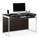 Sequel 20 6103 Compact Desk Charcoal Stained Ash w/ Satin Nickel Legs