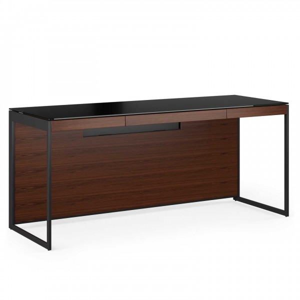 Sequel 20 6101 Desk Chocolate Stained Walnut w/ Black Steel Legs