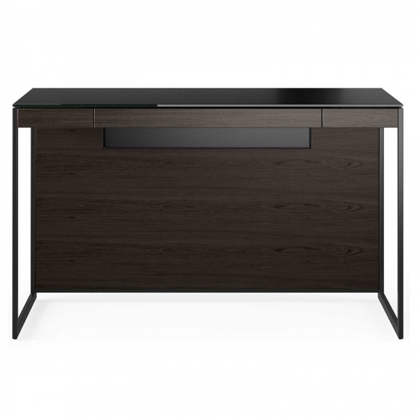Sequel 20 6103 Compact Desk Charcoal Stained Ash w/ Black Steel Legs