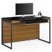 Sequel 20 6103 Compact Desk Natural Walnut w/ Black Steel Legs