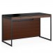 Sequel 20 6103 Compact Desk Chocolate Stained Walnut w/ Black Steel Legs