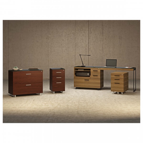 Sequel 20 6107 Mobile File Pedestal Natural Walnut