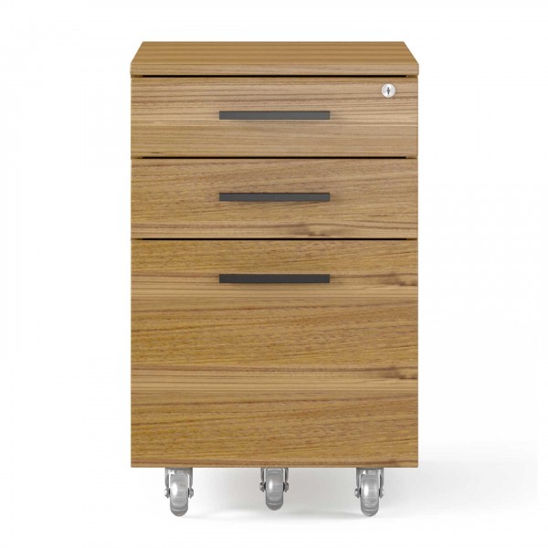 Sequel 20 6107 Mobile File Pedestal Natural Walnut