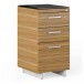 BDI Sequel 20 6114 3 Drawer File Cabinet, Natural Walnut w/Nickel