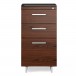 Sequel 20 6114 3 Drawer File Cabinet Chocolate Stained Walnut w/ Satin Nickel Finish